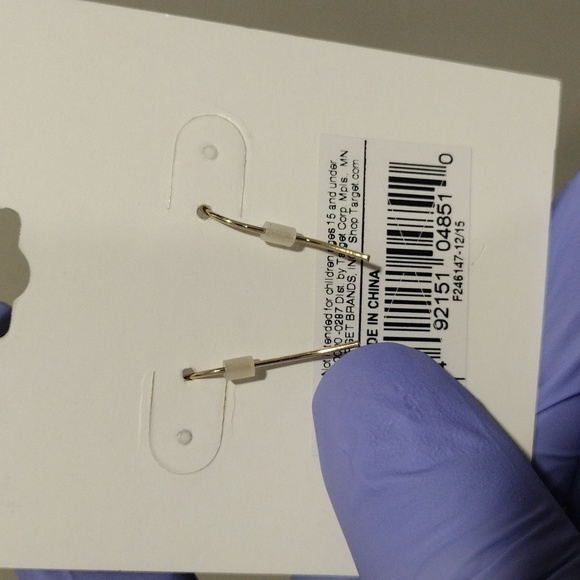 Women's Polished Gold tone Blue Circle Design Fringe Drop Dangle Earrings, 2.5" - Picture 5 of 5